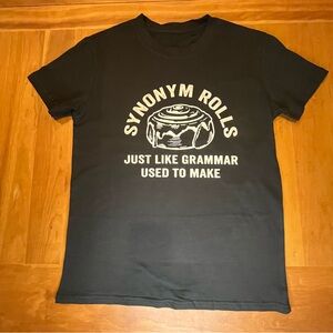 Funny Grammar Police T-Shirt-Synonym Rolls Graphic Tee, Unisex Large